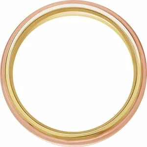 Half Round Band with Diamond Edge Inlay 57730 - 4 mm - 8 mm