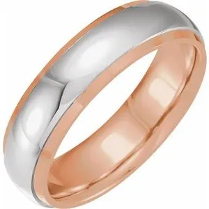 Half Round Band with Diamond Edge Inlay 57730 - 4 mm - 8 mm