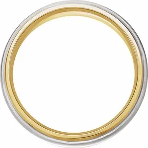 Half Round Band with Diamond Edge Inlay 57730 - 4 mm - 8 mm