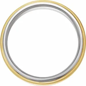 Half Round Band with Diamond Edge Inlay 57730 - 4 mm - 8 mm