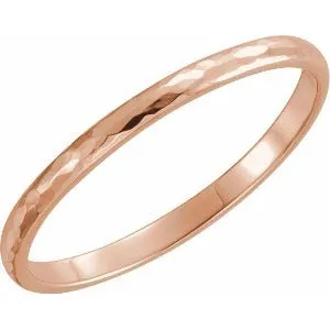 Half Round Hammer Finish Band 51529 - 2 mm - 6 mm