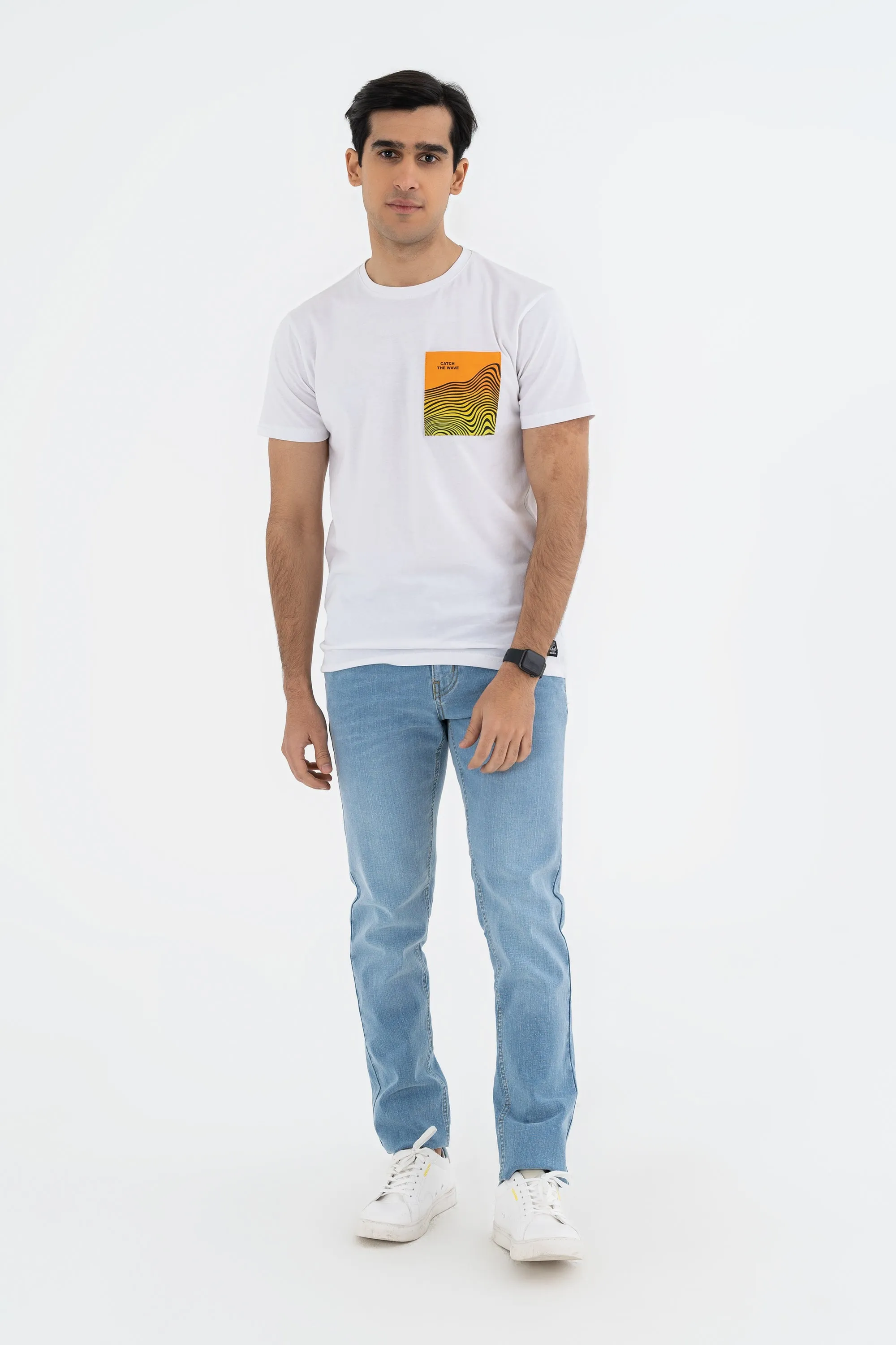 Half Sleeves White Tee