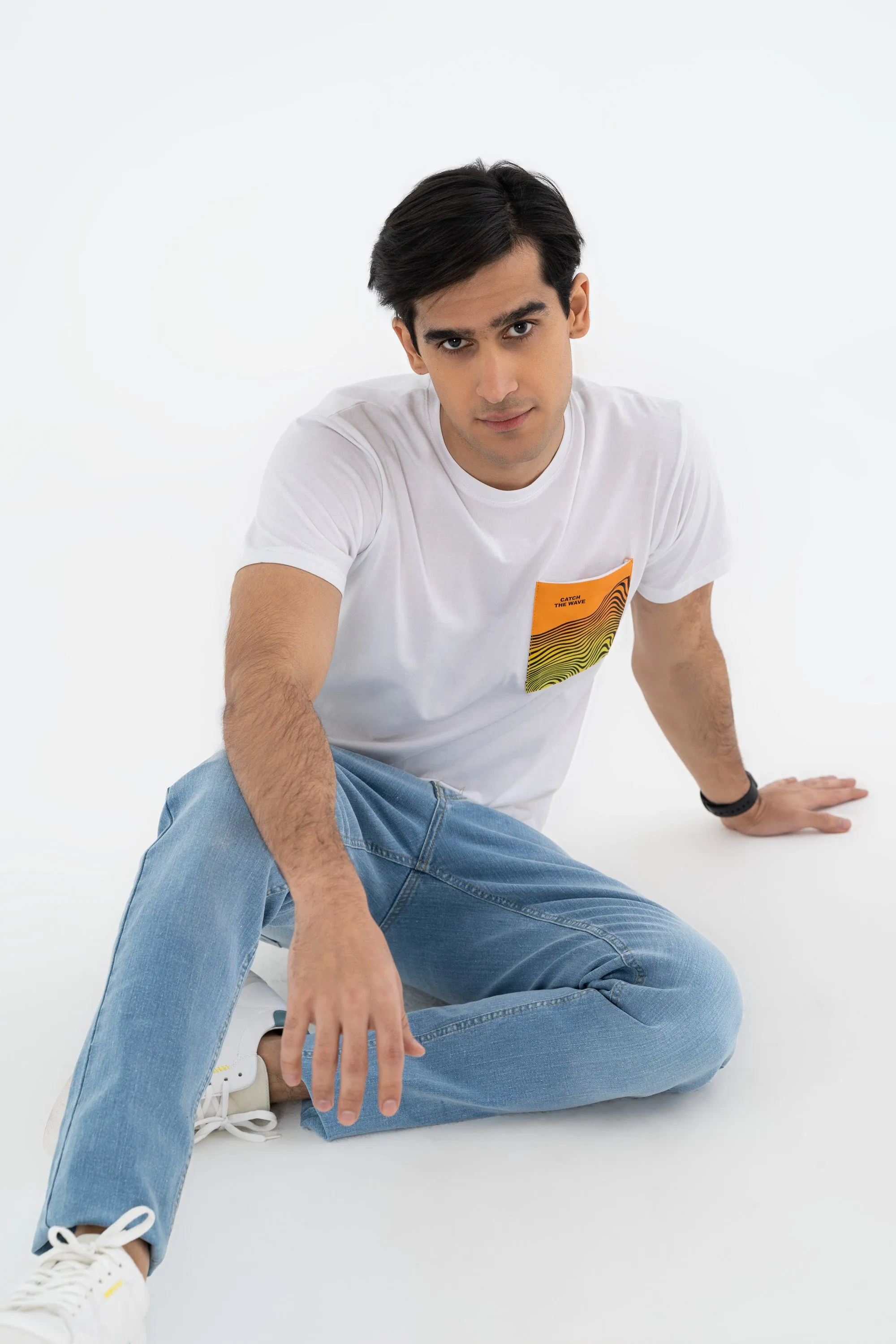 Half Sleeves White Tee