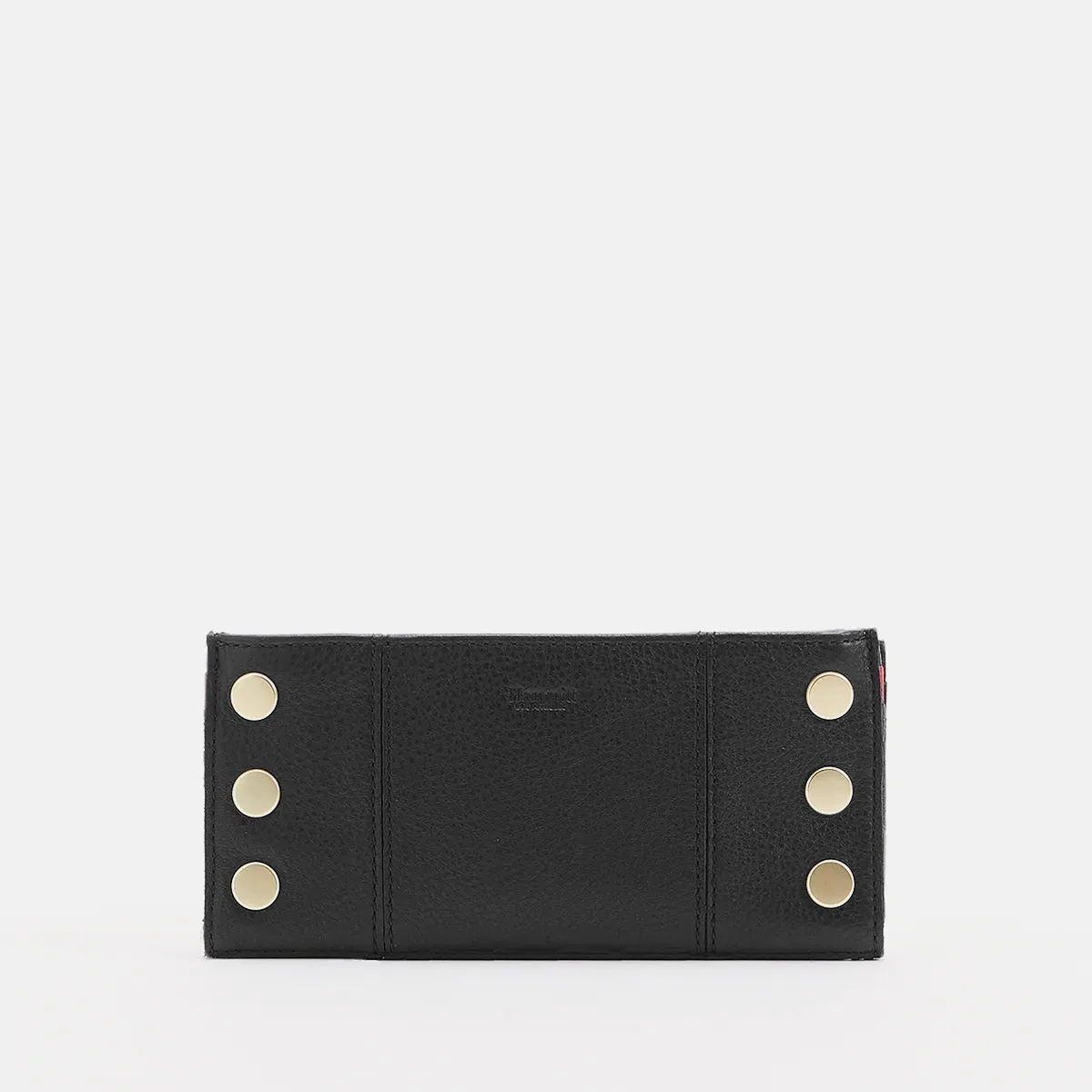 Hammitt 110 North Black Brushed Gold Leather Bifold Wallet