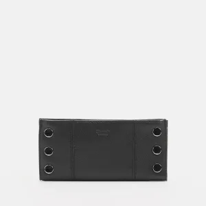 Hammitt 110 North Black Gunmetal Leather Bifold Wallet