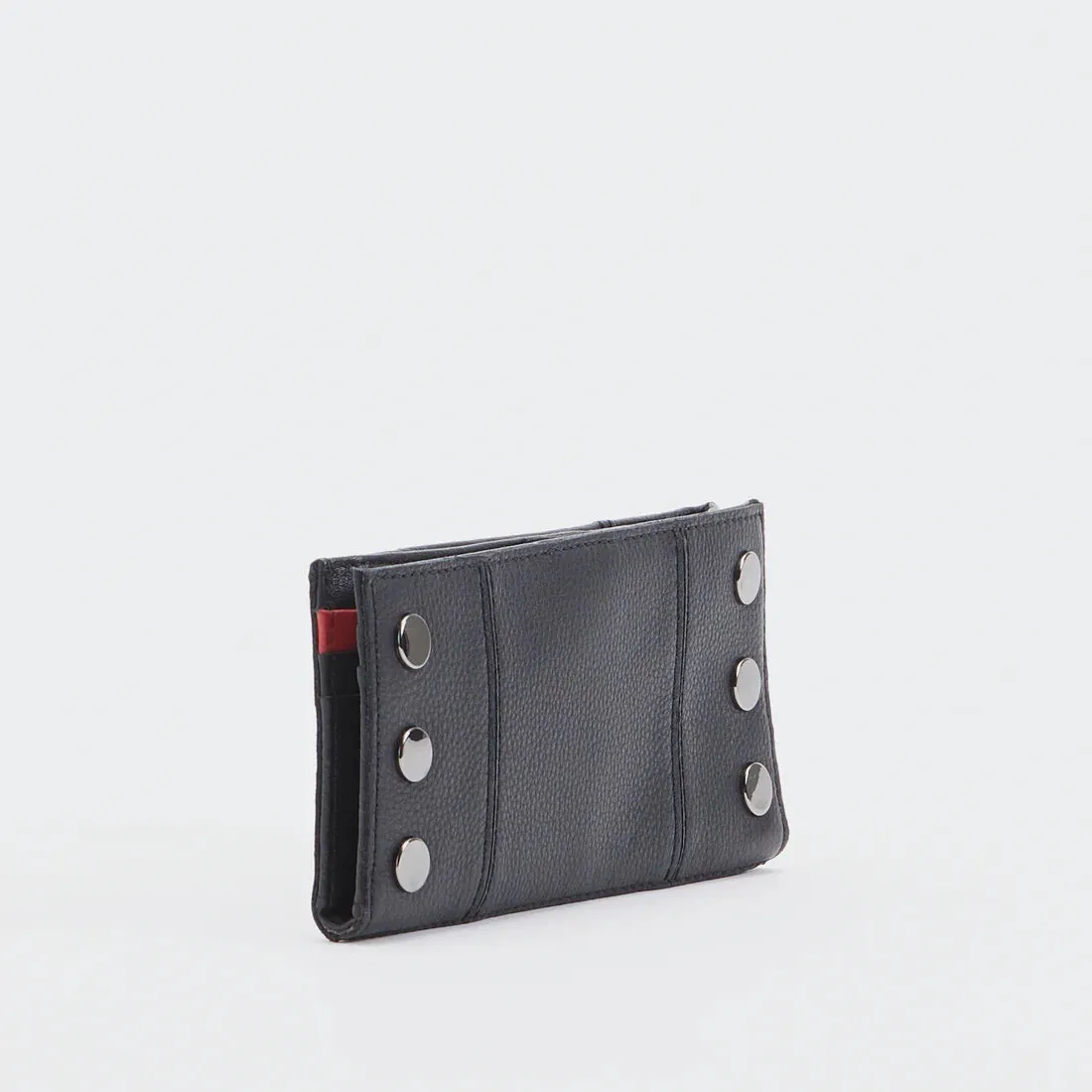 Hammitt 110 North Black Gunmetal Leather Bifold Wallet