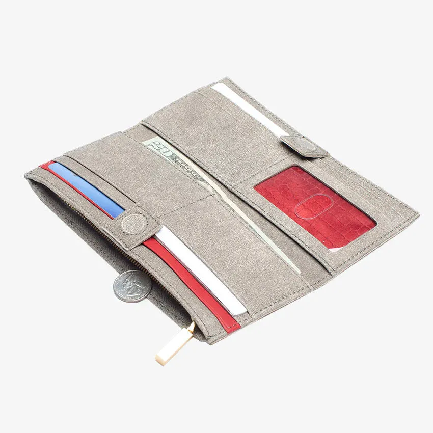 Hammitt 110 North Pewter/Brushed Gold Bifold Leather Wallet