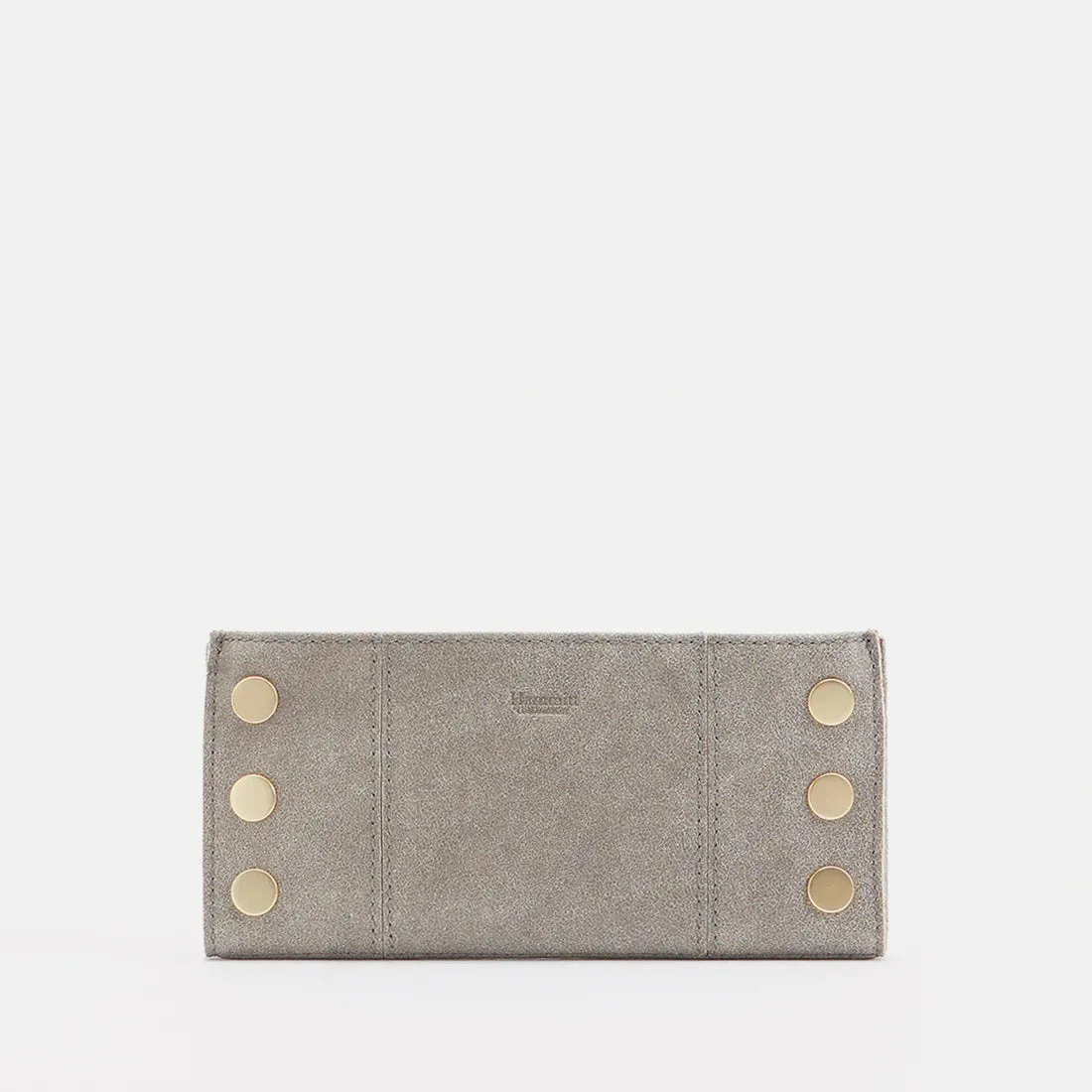 Hammitt 110 North Pewter/Brushed Gold Bifold Leather Wallet
