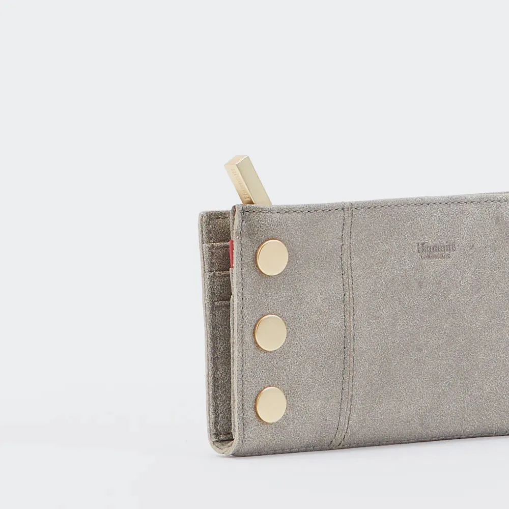 Hammitt 110 North Pewter/Brushed Gold Bifold Leather Wallet