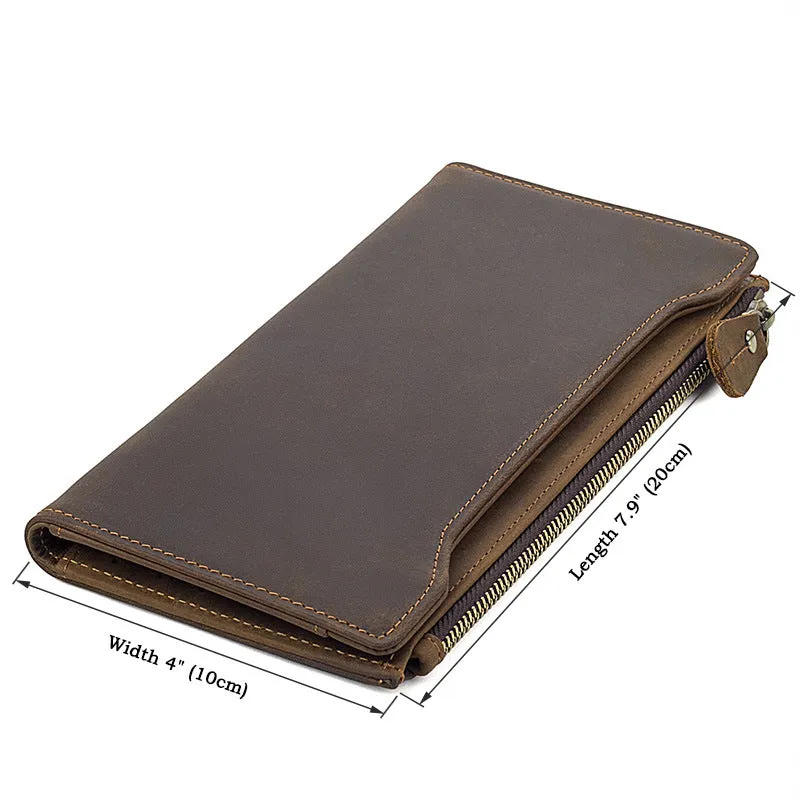 Handmade  Leather Wallet, Mens Wallet And Card Holder Wallet Cryptocurrency Wallet Rfid Man Short Wallet 8168