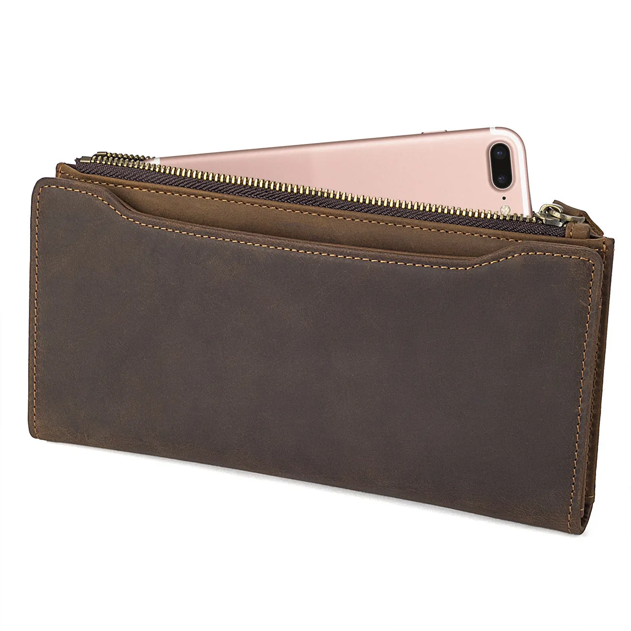 Handmade  Leather Wallet, Mens Wallet And Card Holder Wallet Cryptocurrency Wallet Rfid Man Short Wallet 8168