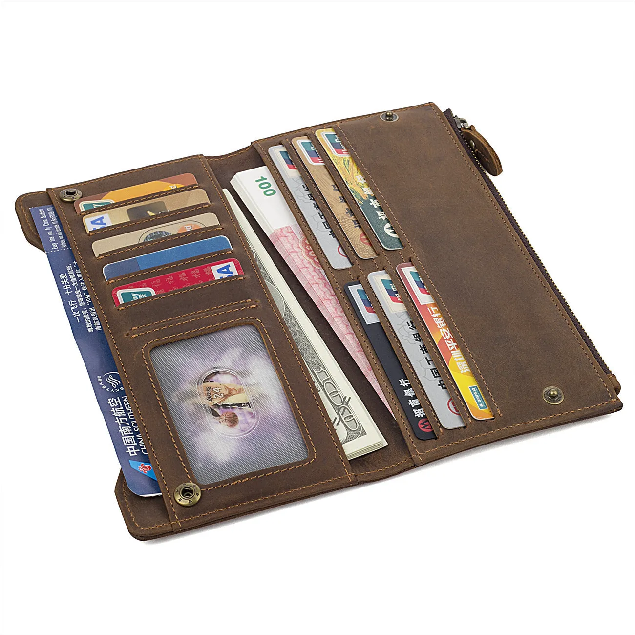Handmade  Leather Wallet, Mens Wallet And Card Holder Wallet Cryptocurrency Wallet Rfid Man Short Wallet 8168