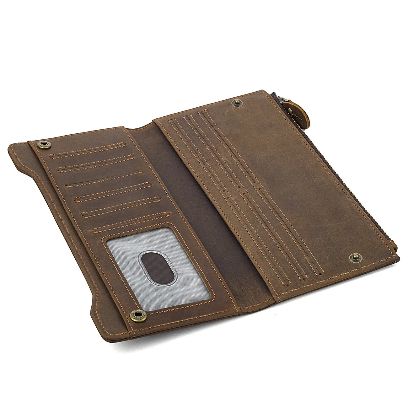 Handmade  Leather Wallet, Mens Wallet And Card Holder Wallet Cryptocurrency Wallet Rfid Man Short Wallet 8168