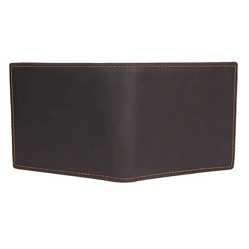 Handmade  Leather Wallet, Wallet Cryptocurrency Wallet Rfid Man Short Wallet 8054