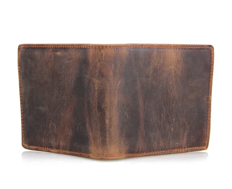 Handmade  Leather Wallet, Wallet Cryptocurrency Wallet Rfid Man Short Wallet 8054