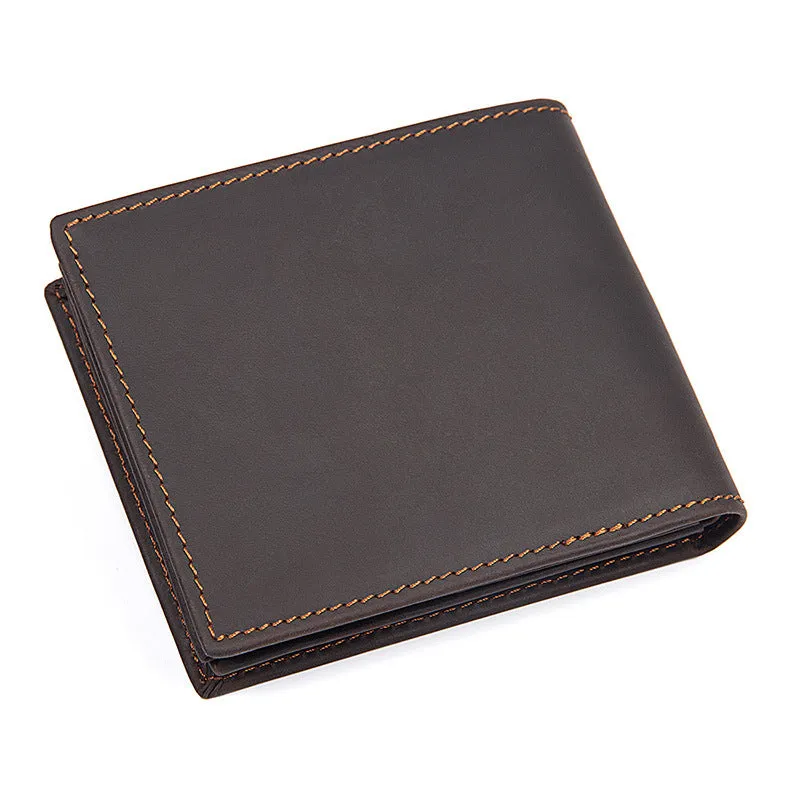 Handmade  Leather Wallet, Wallet Cryptocurrency Wallet Rfid Man Short Wallet 8054