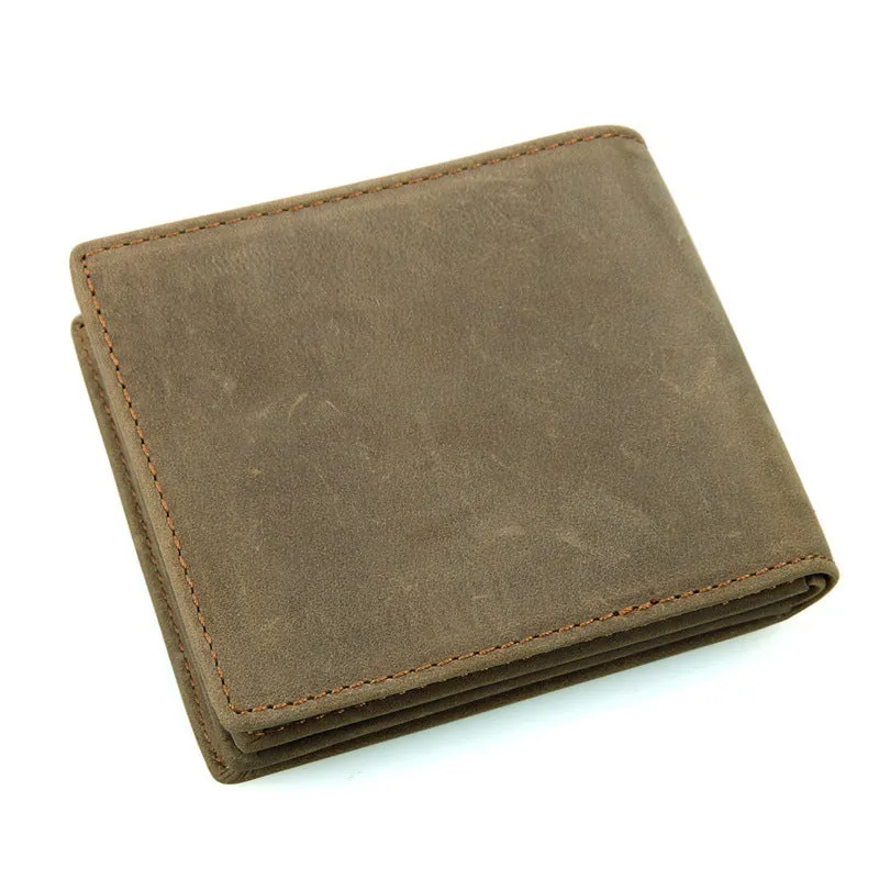 Handmade  Leather Wallet, Wallet Cryptocurrency Wallet Rfid Man Short Wallet 8054