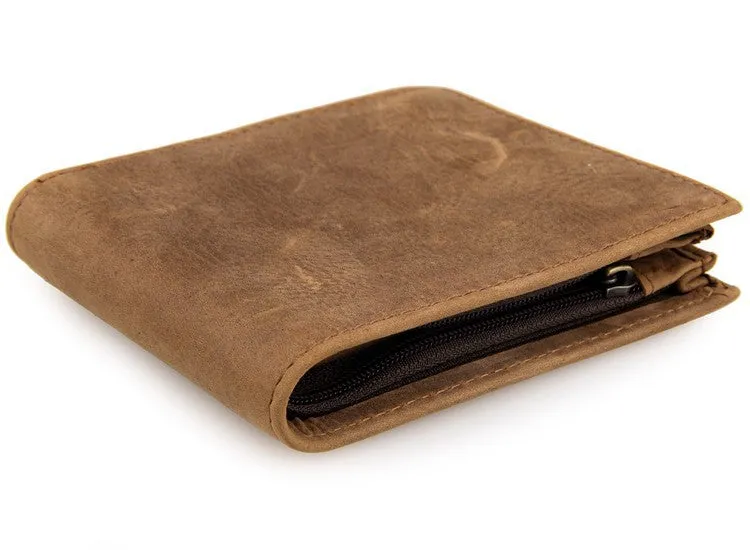 Handmade  Leather Wallet, Wallet Cryptocurrency Wallet Rfid Man Short Wallet 8054