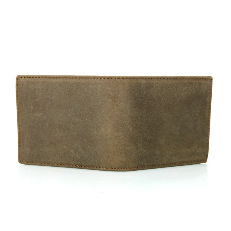 Handmade  Leather Wallet, Wallet Cryptocurrency Wallet Rfid Man Short Wallet 8054