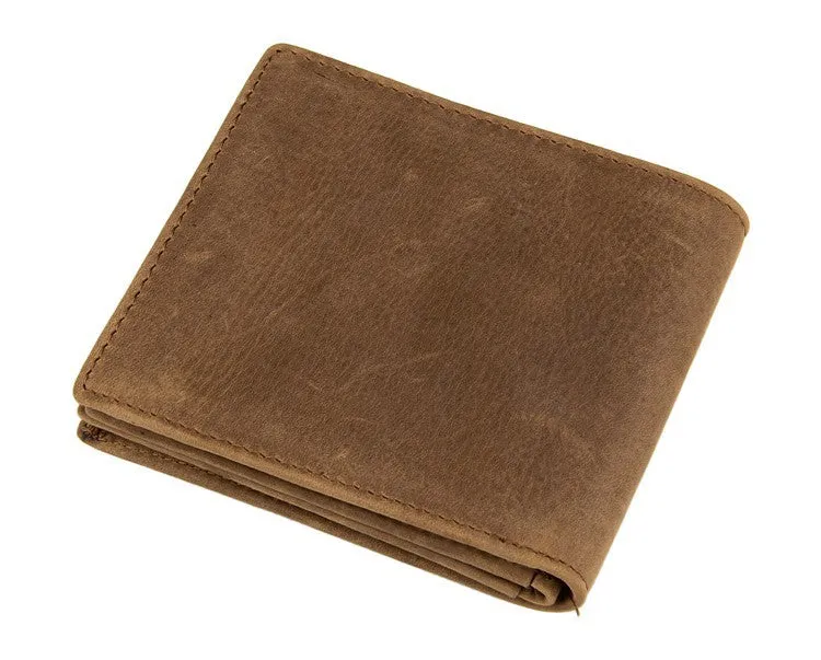 Handmade  Leather Wallet, Wallet Cryptocurrency Wallet Rfid Man Short Wallet 8054