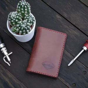 Handmade Minimalist Slim Leather Bifold Card Wallet