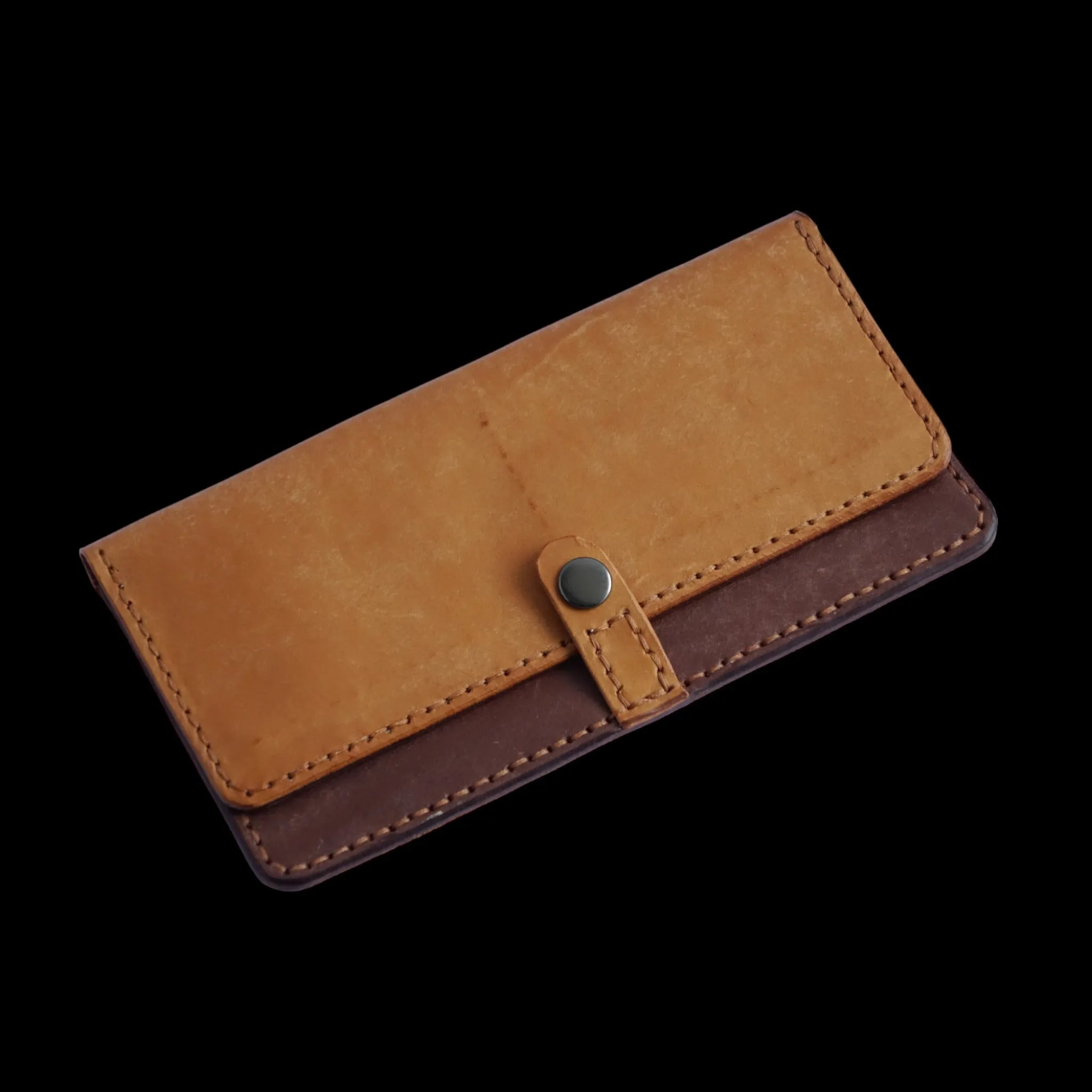 Handmade Women Leather Long Bifold Wallet