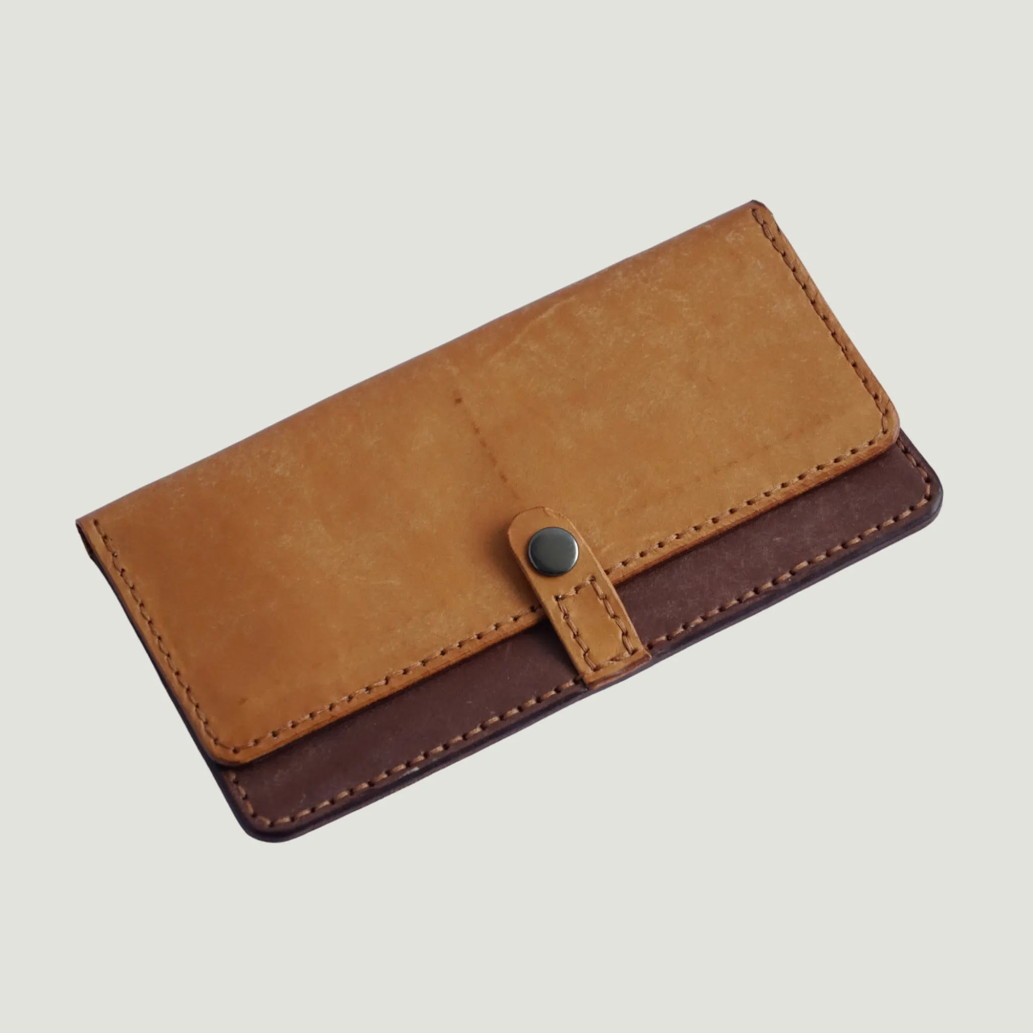 Handmade Women Leather Long Bifold Wallet