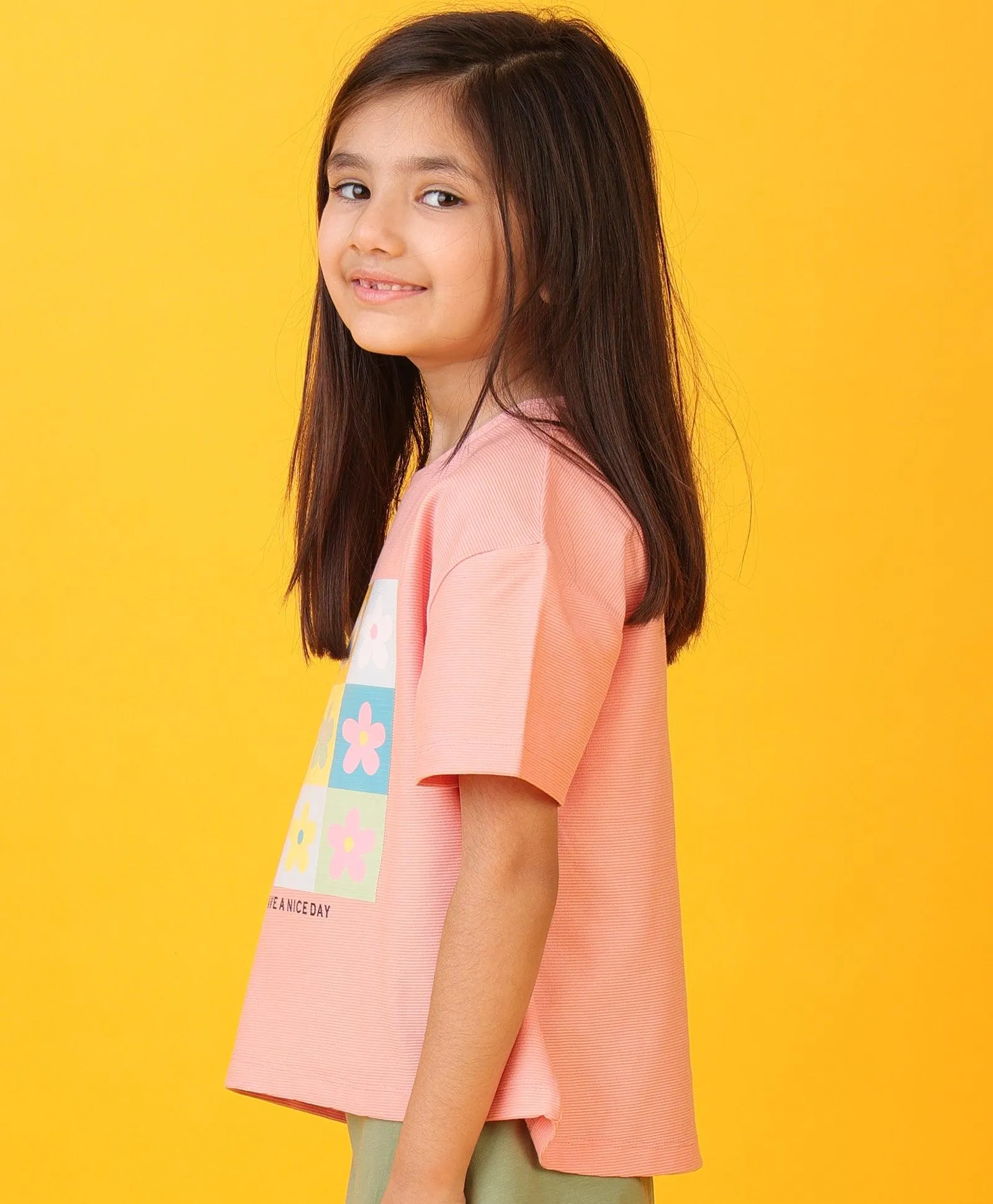 HAVE A NICE DAY PINK SUMMER GIRLS T-SHIRT - PINK