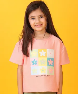 HAVE A NICE DAY PINK SUMMER GIRLS T-SHIRT - PINK