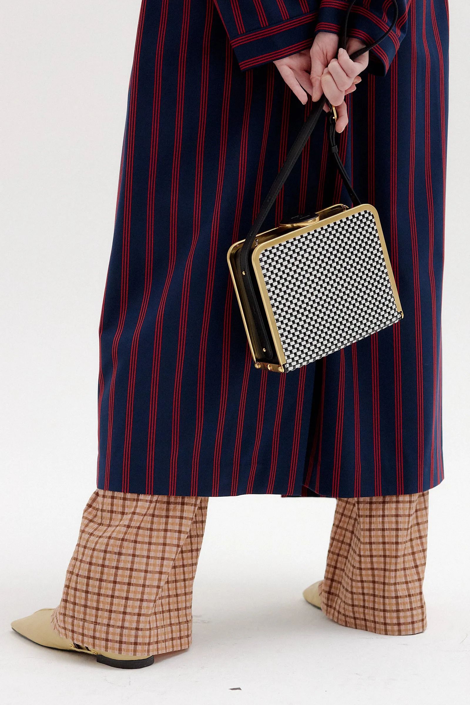 HEM LEATHER HANDBAG