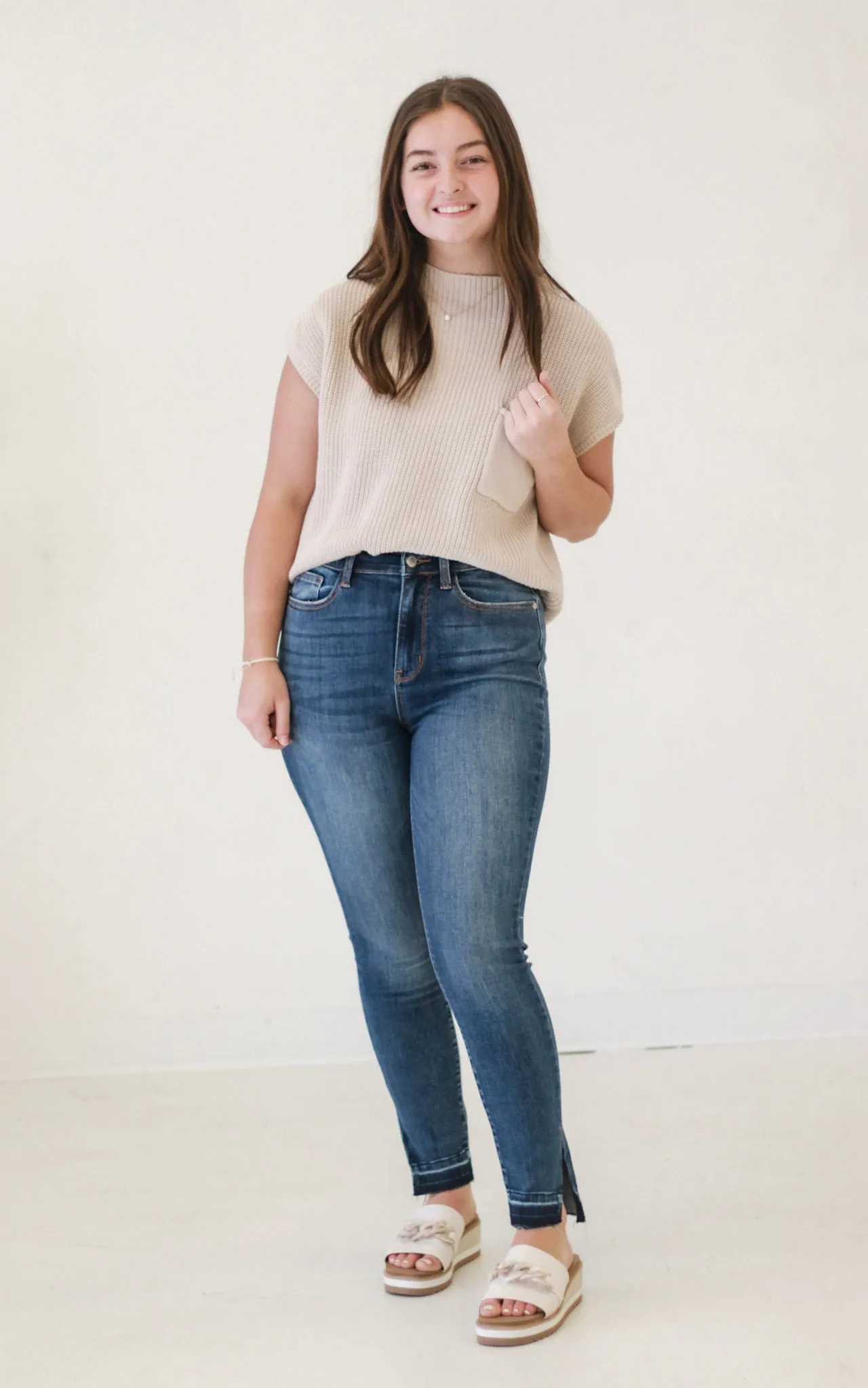 Higher Love Mock Neck Top in Sand