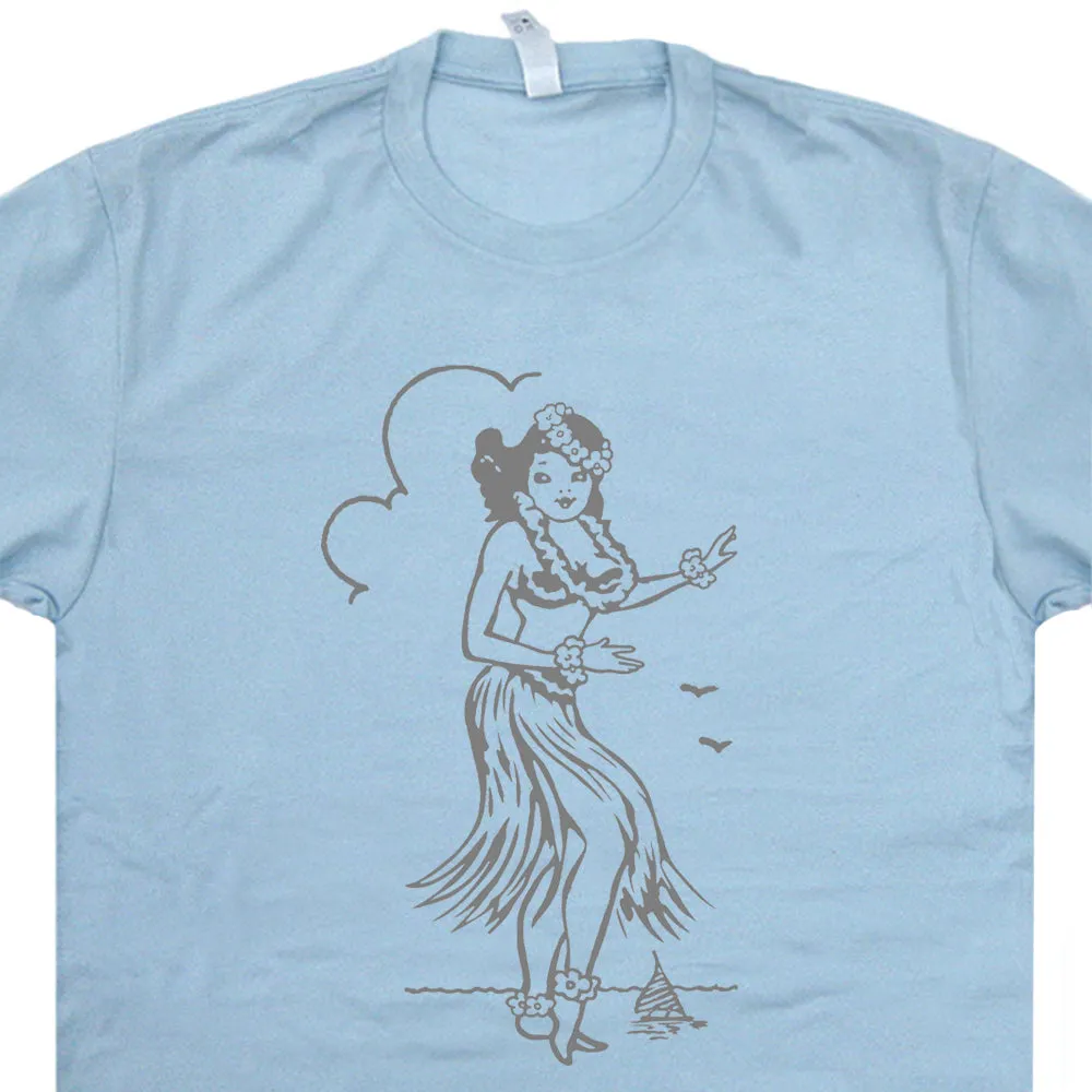 Hula Girl T Shirt Hula Girl Shirt Tiki Bar T Shirt Tiki Graphic Tee