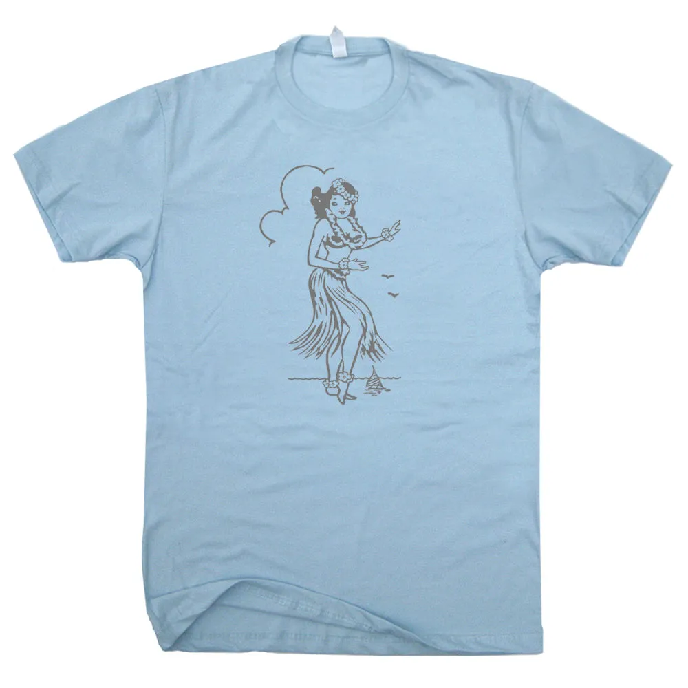 Hula Girl T Shirt Hula Girl Shirt Tiki Bar T Shirt Tiki Graphic Tee