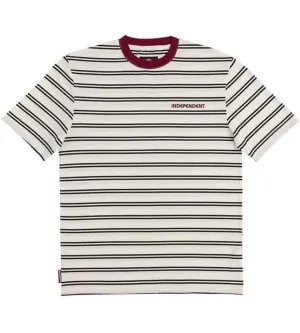 Independent Bauhaus Striped T-Shirt - White/Burgundy
