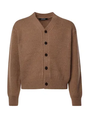 Jacquemus Jacquard Logo Brown Alpaca Cardigan