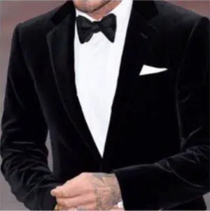 Jet Black Plain Velvet Jacket