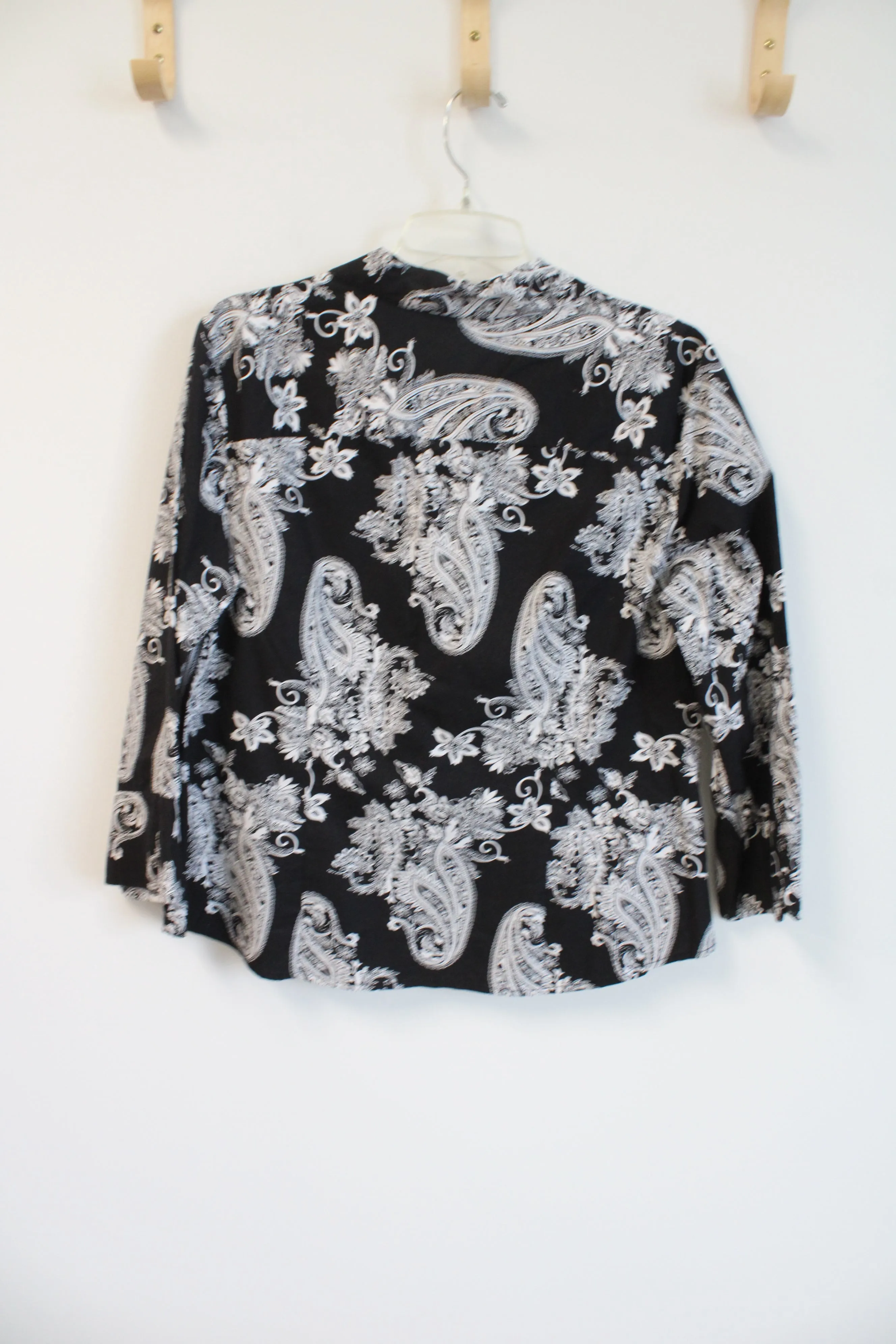 JM Collection Black & White Paisley Shirt | 14