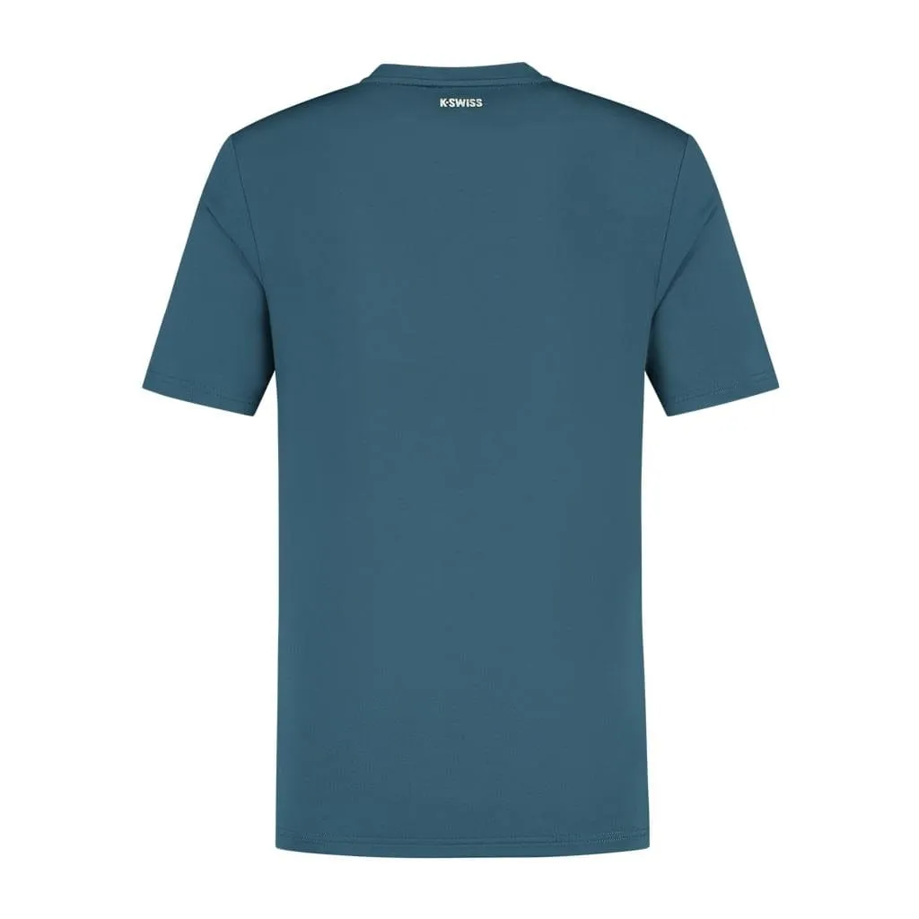 K-Swiss Hypercourt Basic Crew Mens Badminton T-Shirt - Indian Teal