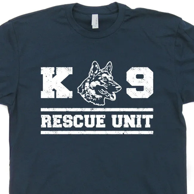 K9 Unit T Shirt Rescue Dog T Shirt German Shepherd T Shirt Vintage Fireman Shirt