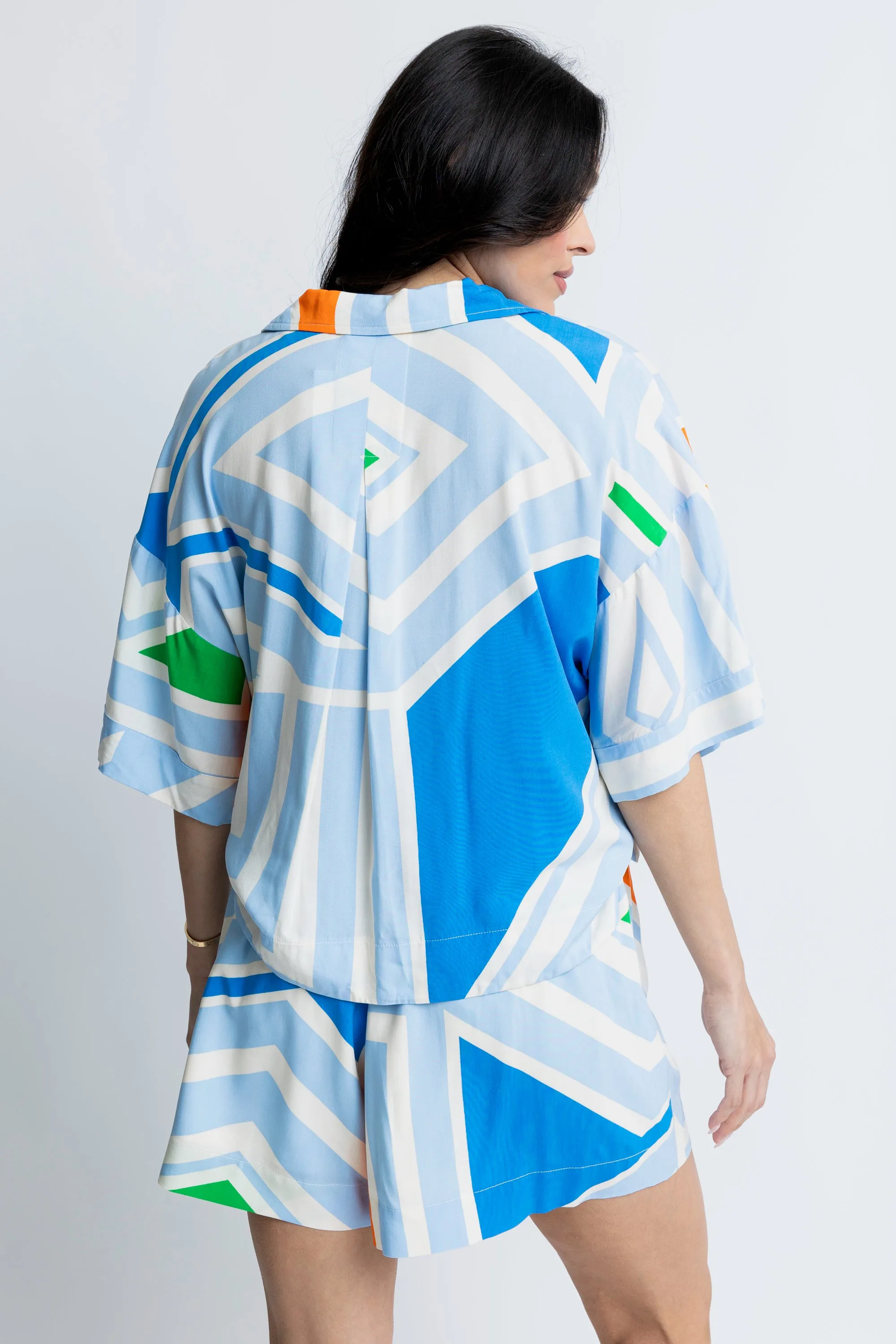 Karlie Multi Geometric Button Up Top