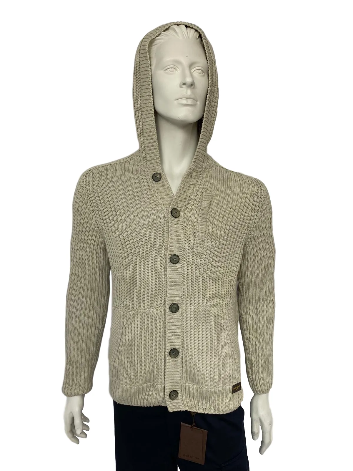 Knit Button Hooded Cargidan
