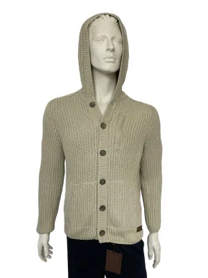 Knit Button Hooded Cargidan