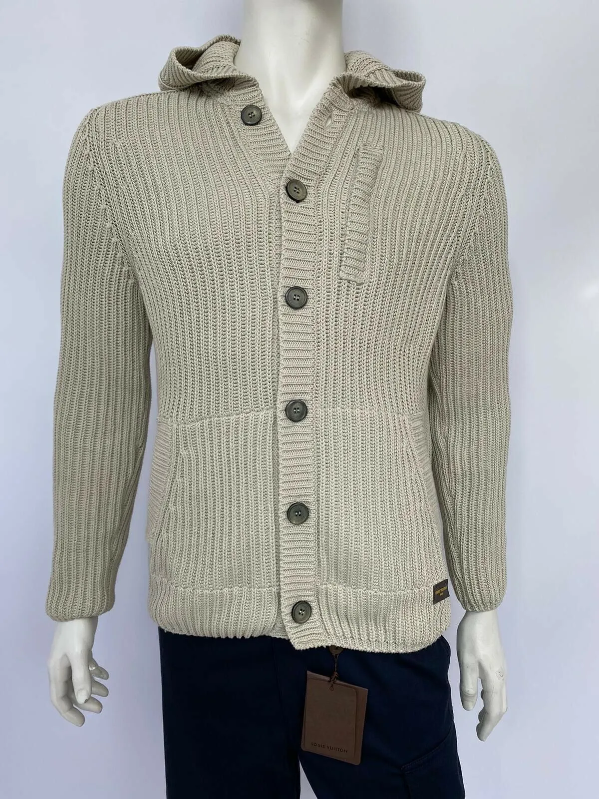 Knit Button Hooded Cargidan