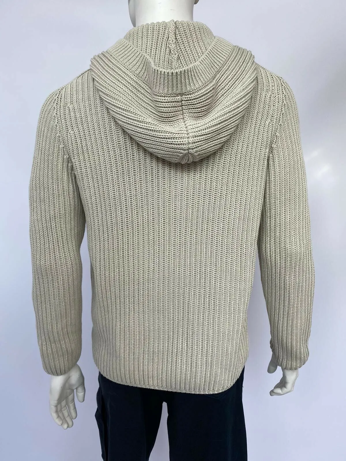 Knit Button Hooded Cargidan