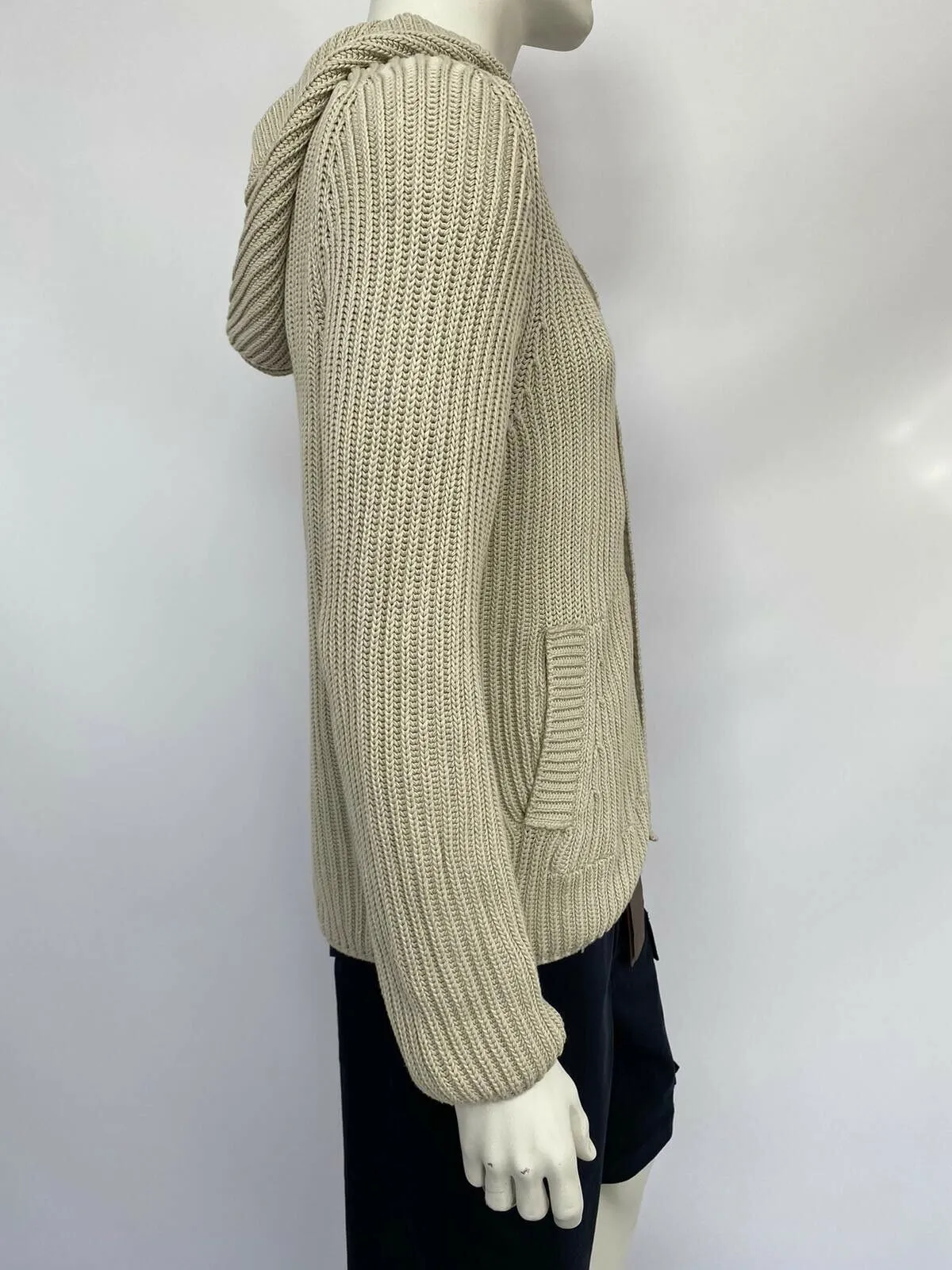 Knit Button Hooded Cargidan