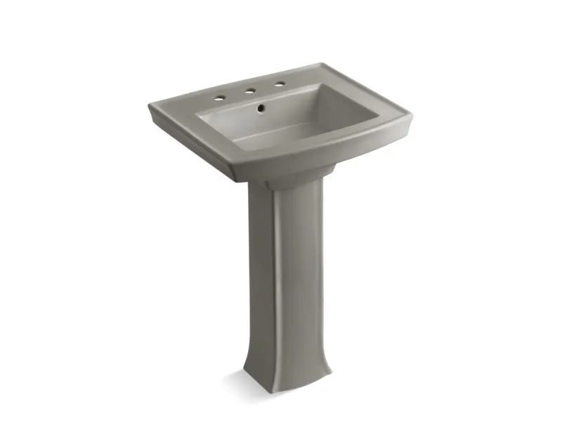 KOHLER 2359-8 Archer Pedestal bathroom sink with 8" widespread faucet holes