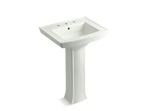 KOHLER 2359-8 Archer Pedestal bathroom sink with 8" widespread faucet holes