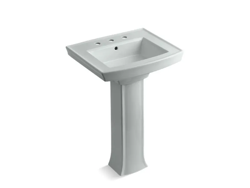 KOHLER 2359-8 Archer Pedestal bathroom sink with 8" widespread faucet holes