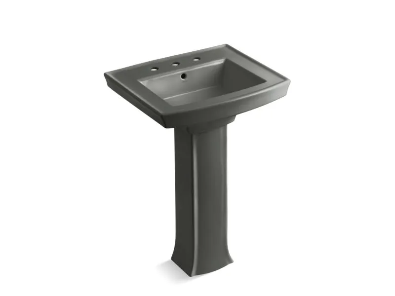 KOHLER 2359-8 Archer Pedestal bathroom sink with 8" widespread faucet holes