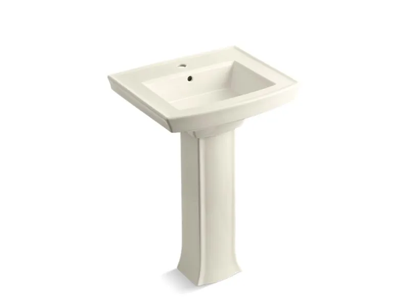 KOHLER K-2359-1 Archer Pedestal bathroom sink with single faucet hole